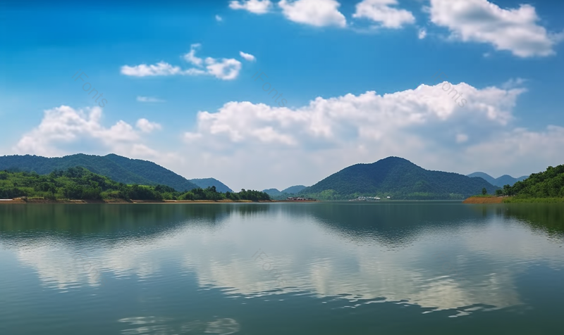 蓝天白云波光粼粼生态环境山水风光自然风景背景,高清,摄影图,摄影图片,图片大全,摄影图免费下载